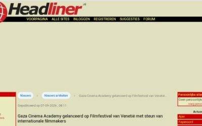 Gaza Cinema Academy gelanceerd op Filmfestival van Venetië met steun van internationale filmmakers
